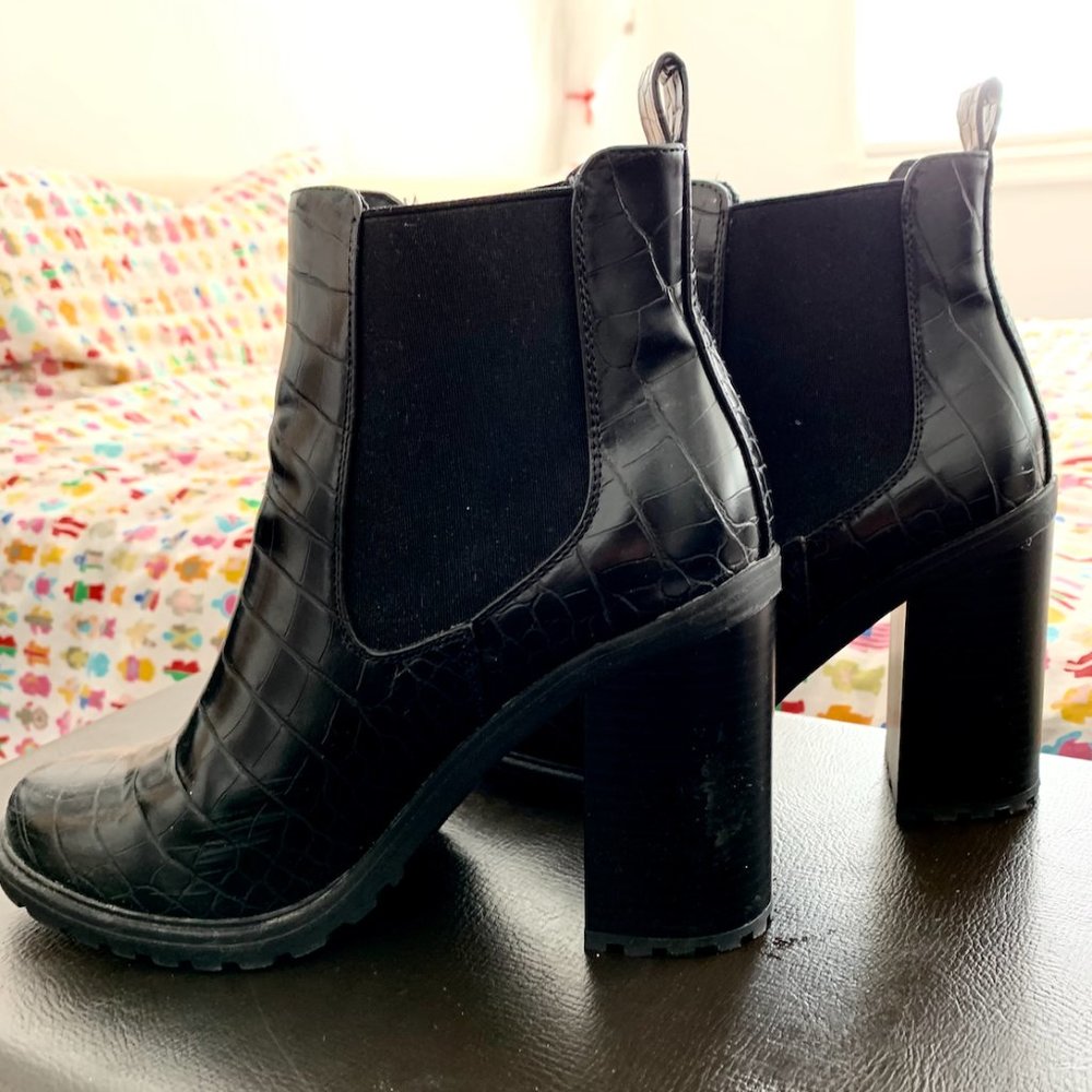 Croc heeled ankle boots too small for me - $50